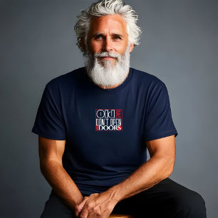 Open new door quote black red white letter T-Shirt