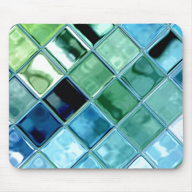 Open Ocean Glass Tile Mosaic Art Mousepad (Front)