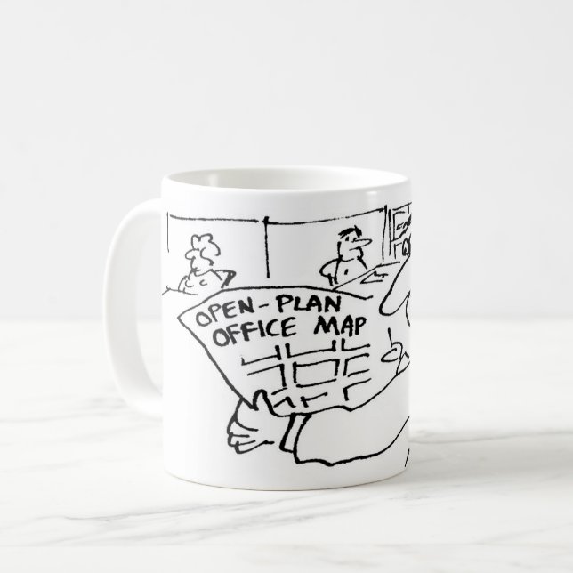 Open-Plan Office Map Coffee Mug (Front Left)