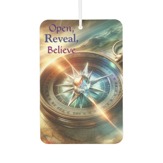 Open, Reveal, Believe Air Freshener (Front)