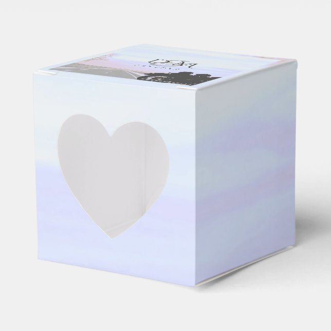 Open Road Motorcycle Wedding Favor Box (Front Side)