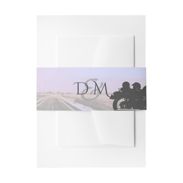 Open Road Motorcycle Wedding Invitation Invitation Belly Band (Front Example)