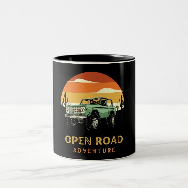 Open road retro aventure Coffee Mugs (Centre)