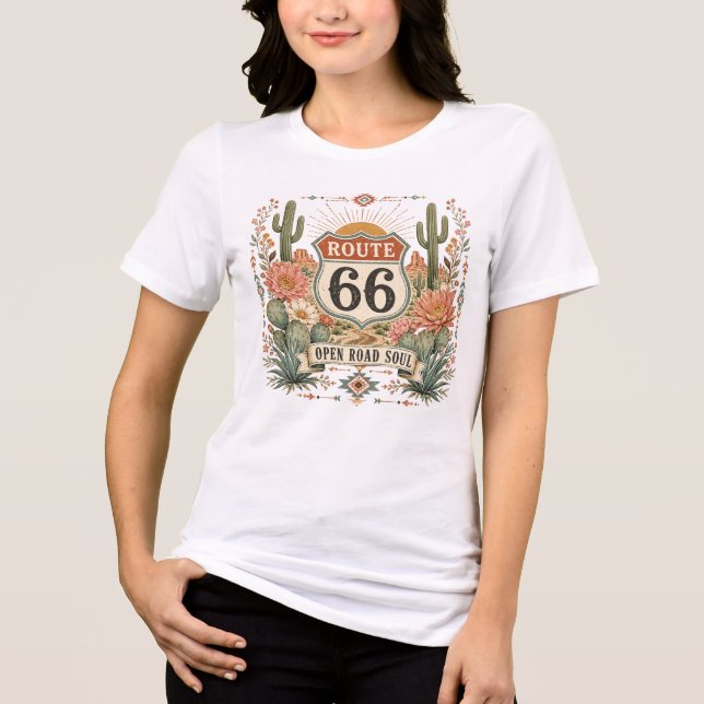 Open Road Soul Botanical Graphic Tri-Blend Shirt (Front)