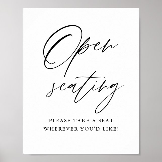 Open Seating Sign Printable Find Your Seat (Front)