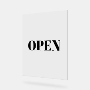 Open Sign Typography Minimalist Black Simple Cool