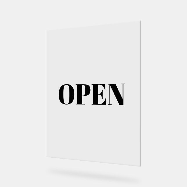 Open Sign Typography Minimalist Black Simple Cool (Angle)