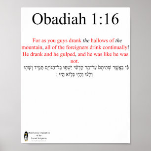 Open Source Translation Obadiah 1:16 Poster