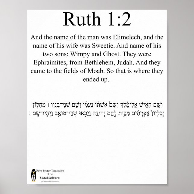 Open Source Translation Ruth 1:2 Poster (Front)