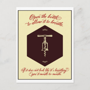 "Open the Bottle of Wine" Greeting Card - Postcard