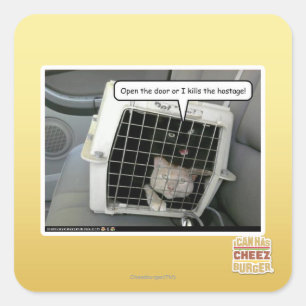 Open the door square sticker