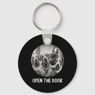 Open The Door Zombie Dogs Funny Halloween Dog 1 Keychain