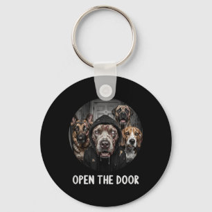 Open The Door Zombie Dogs Funny Halloween Dog Keychain