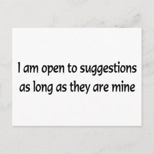 Open To Suggestions Postcard