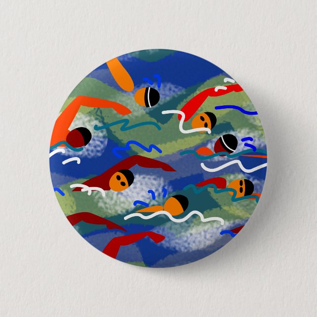 OPEN WATER Swim 2 Inch Round Button (Front)