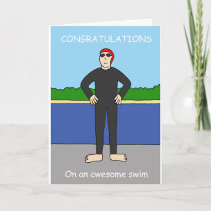 Open Water Swim Congratulations Cartoon Card