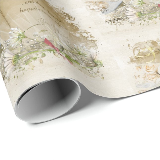 open wedding book romance for newlywed wrapping paper (Roll Corner)