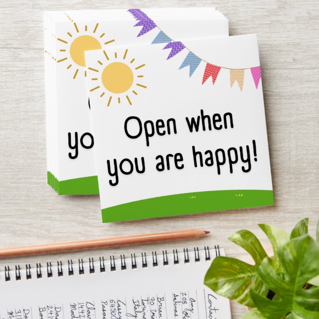Open when you are happy envelope (Stacked)