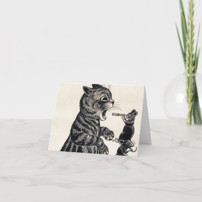 Open Wide by Louis Wain Thank You Card (Front)