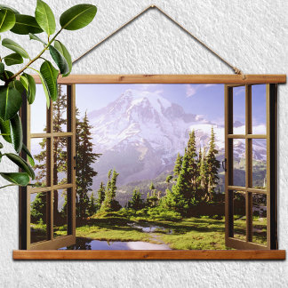 Open Window at Mt. Rainier  Hanging Tapestry