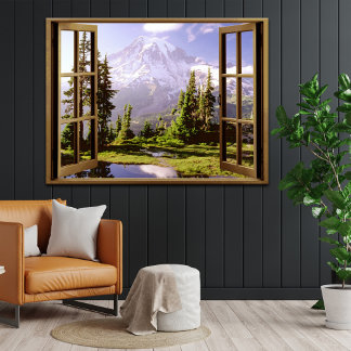 Open Window at Mt. Rainier Poster