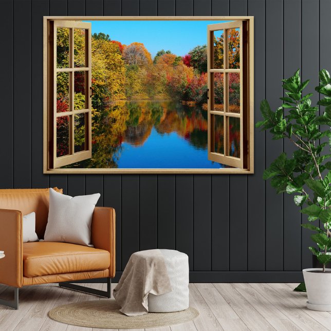 Open Window Autumn Lakeside Poster (Creator Uploaded)