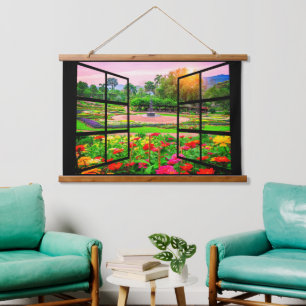Open Window Garden Hanging Tapestry