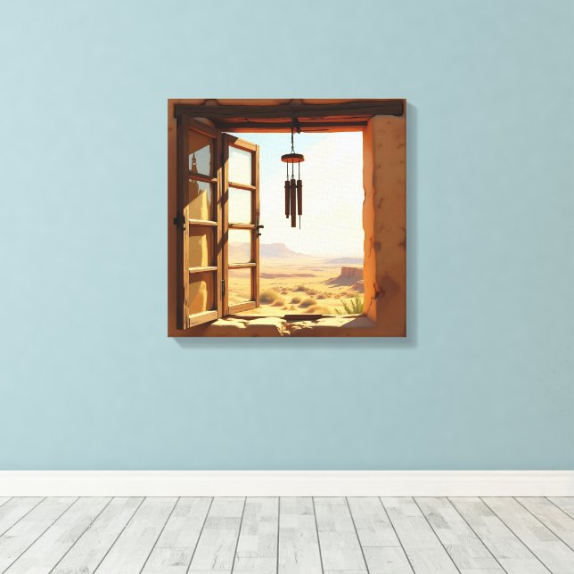 Open Window in the Desert  Canvas Print (Insitu(Wood Floor))