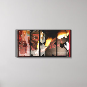 Open Work about Open Red 5 Photomontage Canvas Print