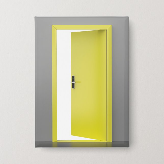 Open yellow door with smart lock (Front)