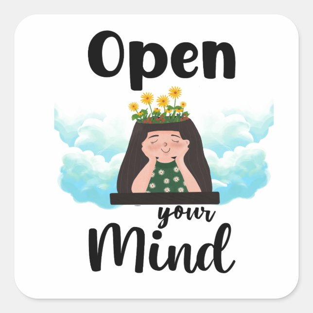 open your mind square sticker (Front)