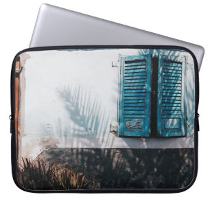 OPENED BLUE LOUVERED WINDOWS LAPTOP SLEEVE