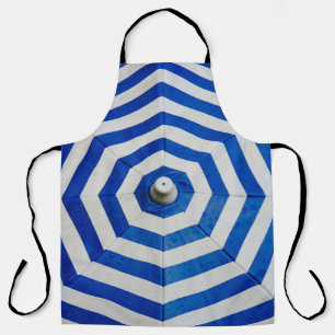 Opened striped umbrella apron