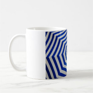 Opened striped umbrella coffee mug