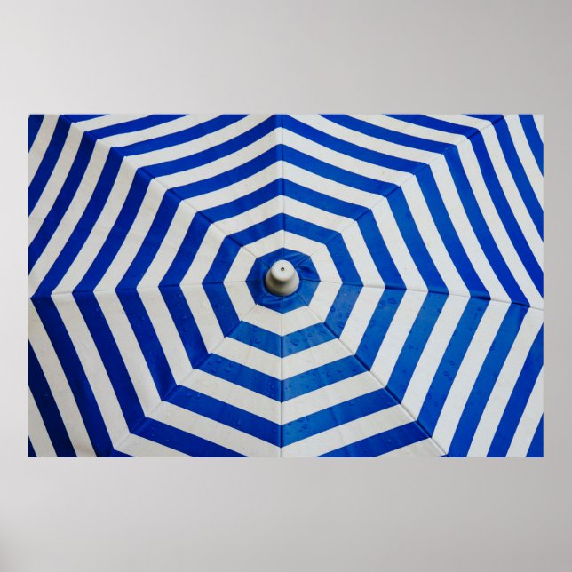 Opened striped umbrella poster (Front)