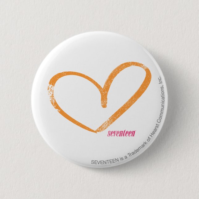 OpenHeart Orange 2 Inch Round Button (Front)