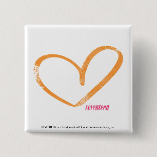 OpenHeart Orange 2 Inch Square Button
