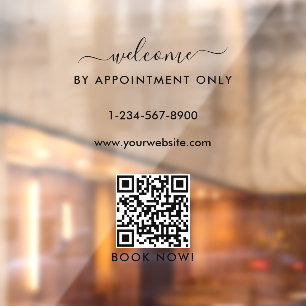 Opening Business Hours Appointment Only Welcome  Window Cling