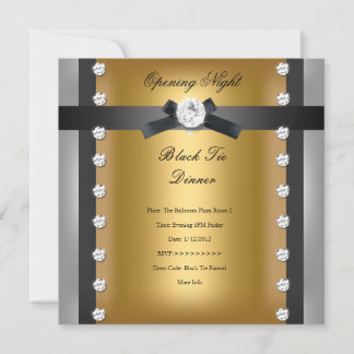 Opening Corporate Business Formal Black gold Invitation