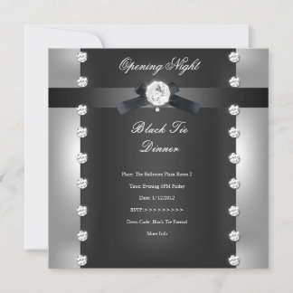 Opening Corporate Business Formal Black Silver Invitation