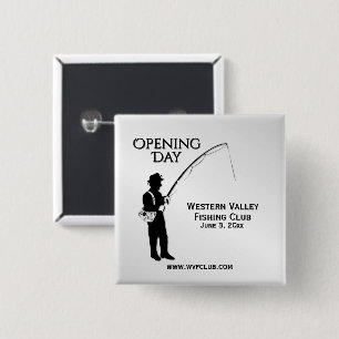 Opening Day Fishing Club 2 Inch Square Button