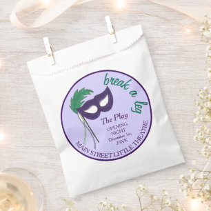 Opening Night Drama Club Masquerade Mask Party Favour Bag