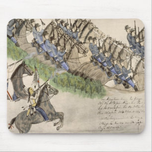 Opening of the Battle of the Little Big Horn (ink Mouse Pad