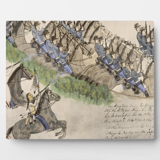 Opening of the Battle of the Little Big Horn (ink Plaque (Front)