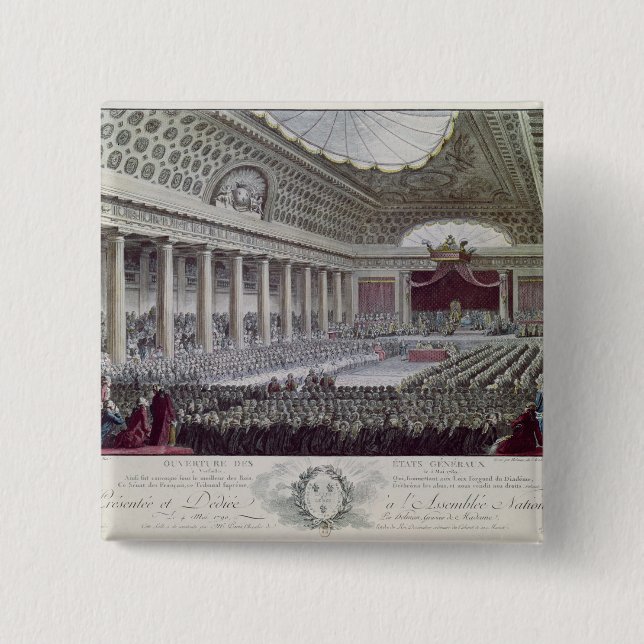 Opening of the Estates General at Versailles 2 Inch Square Button (Front)