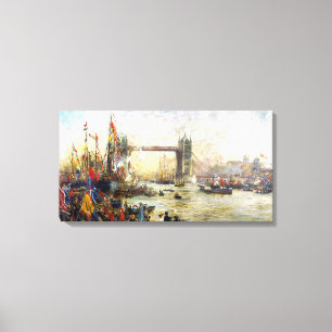 Opening of Tower Bridge - William Lionel Wyllie Canvas Print