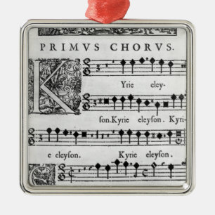 Opening page of the Mass for Double Choir Metal Ornament