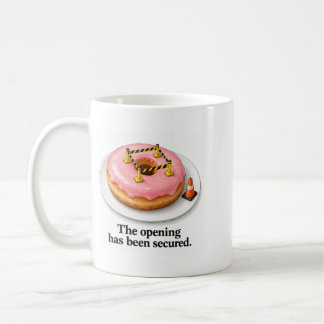 Opening Secured Funny Safety Doughnut Coffee Mug