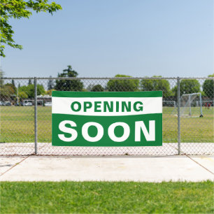 Opening Soon Business Green White Large Outdoor Banner