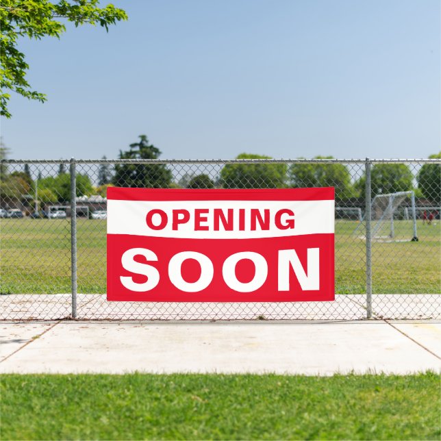 Opening Soon Business Red White Large Outdoor Sign (Insitu)